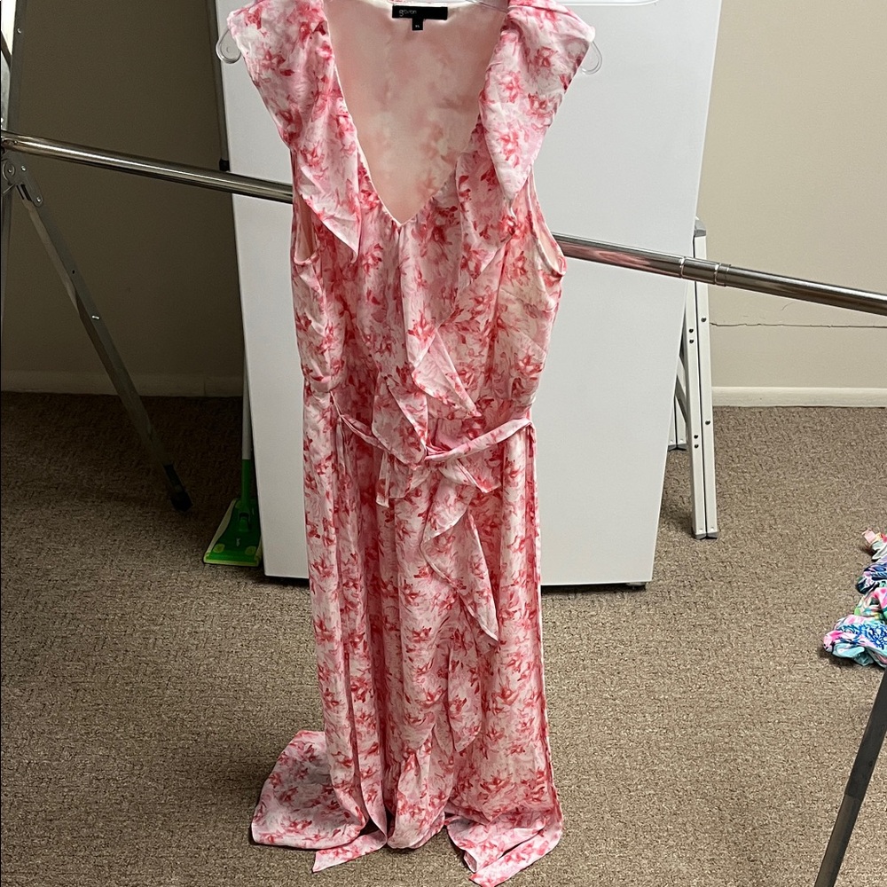 Floral Pink Sleeveless Dress